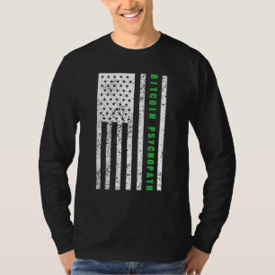 Bitcoin Psychopaat Patriottisme Amerikaanse Vlag T T-shirt