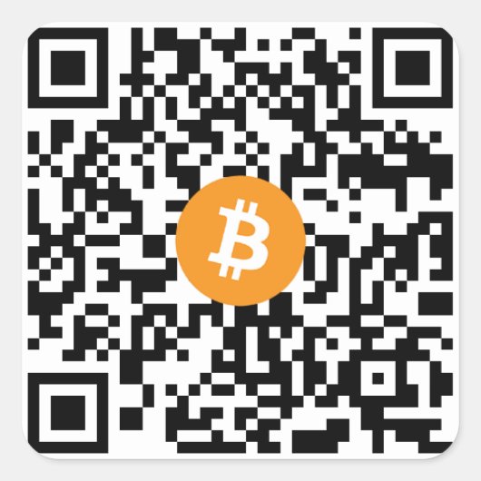 Bitcoin QR Code Kleine Sticker (vel van 20) (Voorkant)
