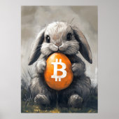 Bitcoin Rabbit Hole Crypto Bunny Poster (Voorkant)