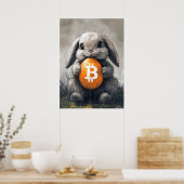 Bitcoin Rabbit Hole Crypto Bunny Poster (Keuken)