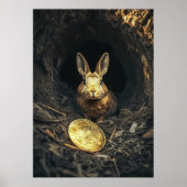 Bitcoin Rabbit Hole Crypto Bunny Poster (Voorkant)