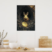 Bitcoin Rabbit Hole Crypto Bunny Poster (Keuken)