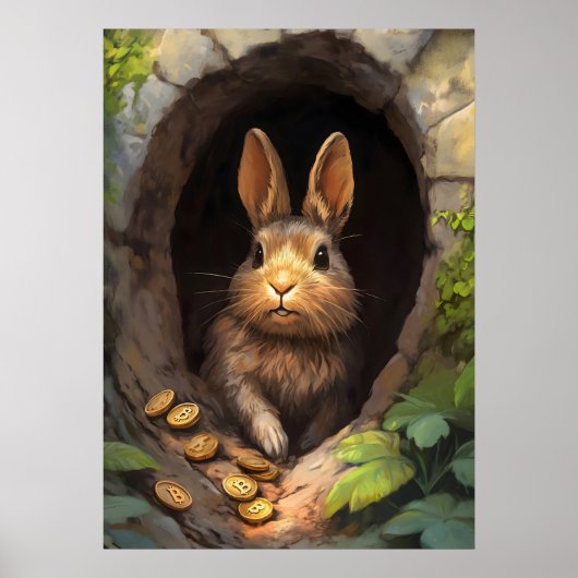Bitcoin Rabbit Hole Crypto Poster (Voorkant)