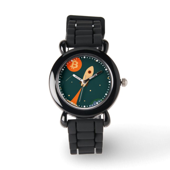 Bitcoin Raket Horloge (Voorkant)