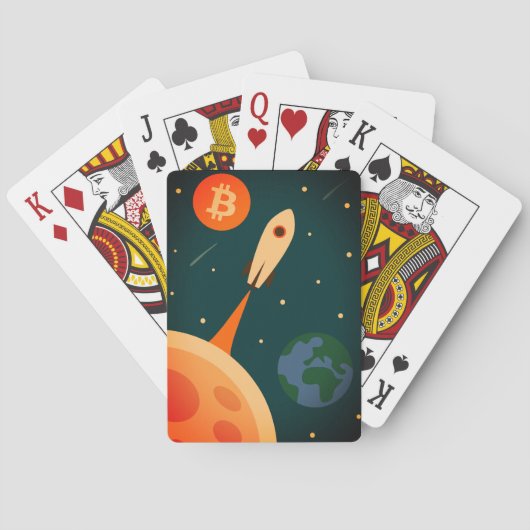 Bitcoin Raket Pokerkaarten (Achterkant)