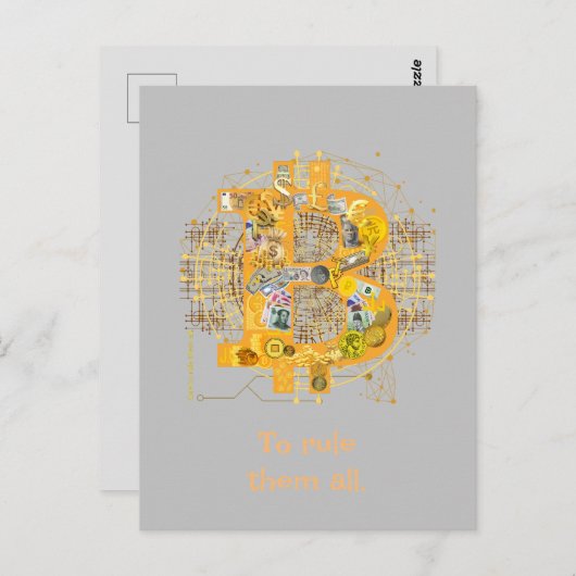 Bitcoin-regel Briefkaart (Voorkant / Achterkant)