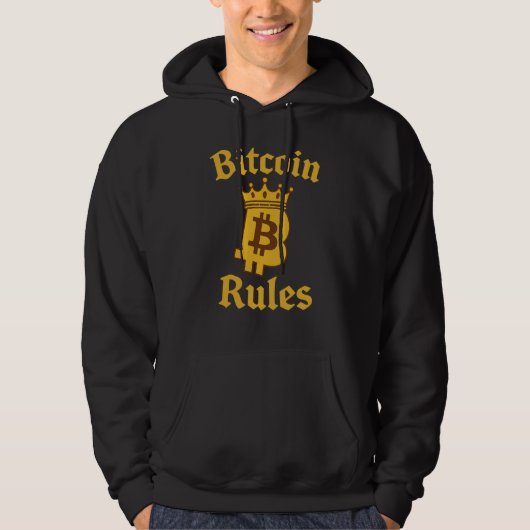 Bitcoin Regels Koning Kroon Crypto Hoodie (Voorkant)