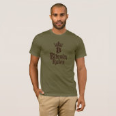 Bitcoin Regels Koning Kroon Crypto Trader T-Shirt (Voorkant volledig)