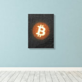 Bitcoin Resilient Art (op Black Wall HD) Canvas Afdruk (Insitu (Houten vloer))