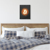 Bitcoin Resilient Art (op Black Wall HD) Canvas Afdruk (Insitu (Slaapkamer))