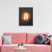 Bitcoin Resilient Art (op Black Wall HD) Canvas Afdruk (Insitu (Woonkamer))