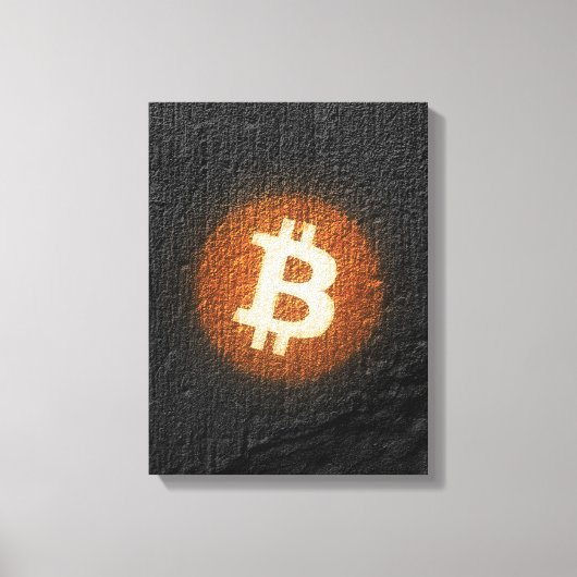 Bitcoin Resilient Art (op Black Wall HD) Canvas Afdruk (Voorkant)