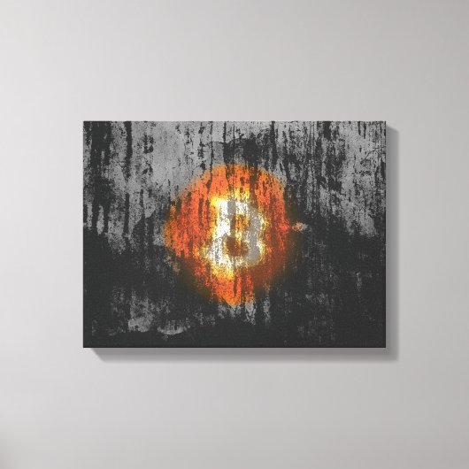 Bitcoin Resilient Art (op Black Wall HD) Canvas Afdruk (Voorkant)