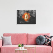 Bitcoin Resilient Art (op Black Wall HD) Canvas Afdruk (Insitu (Woonkamer))