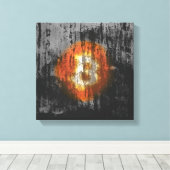Bitcoin Resilient Art (op Black Wall HD) Canvas Afdruk (Insitu (Houten vloer))