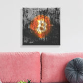 Bitcoin Resilient Art (op Black Wall HD) Canvas Afdruk (Insitu (Woonkamer))
