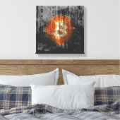 Bitcoin Resilient Art (op Black Wall HD) Canvas Afdruk (Insitu (Slaapkamer))