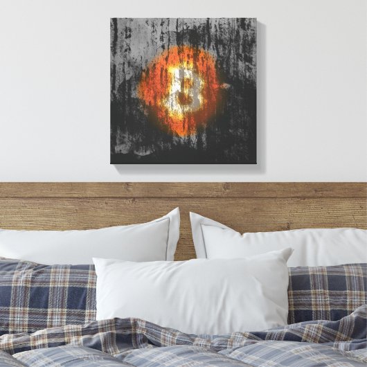 Bitcoin Resilient Art (op Black Wall HD) Canvas Afdruk (Insitu (Slaapkamer))