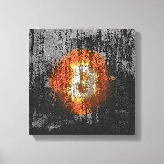 Bitcoin Resilient Art (op Black Wall HD) Canvas Afdruk (Voorkant)