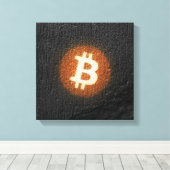 Bitcoin Resilient Art (op Black Wall HD) Canvas Afdruk (Insitu (Houten vloer))