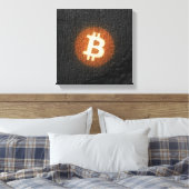 Bitcoin Resilient Art (op Black Wall HD) Canvas Afdruk (Insitu (Slaapkamer))