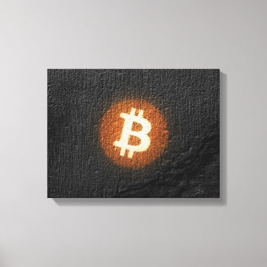 Bitcoin Resilient Art (op Black Wall HD) Canvas Afdruk (Voorkant)
