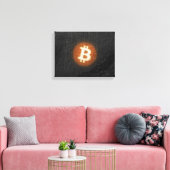 Bitcoin Resilient Art (op Black Wall HD) Canvas Afdruk (Insitu (Woonkamer))
