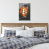 Bitcoin Resilient Art (op Black Wall HD) Canvas Afdruk (Insitu (Slaapkamer))