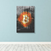 Bitcoin Resilient Art (op Black Wall HD) Canvas Afdruk (Insitu (Houten vloer))