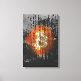 Bitcoin Resilient Art (op Black Wall HD) Canvas Afdruk