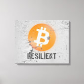 Bitcoin Resilient Art (op Cracked Wall HD) Canvas Afdruk (Voorkant)