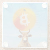 Bitcoin Resilient Bull Glazen Onderzetter (Achterkant)