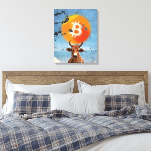 Bitcoin Resilient Bull (HD) Canvas Afdruk (Insitu (Slaapkamer))