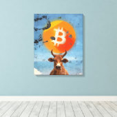 Bitcoin Resilient Bull (HD) Canvas Afdruk (Insitu (Houten vloer))