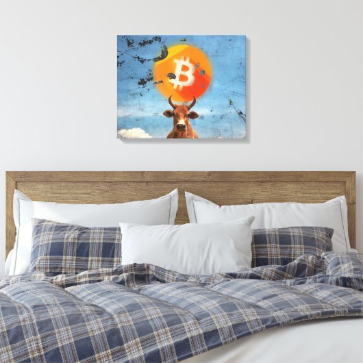 Bitcoin Resilient Bull (HD) Canvas Afdruk (Insitu (Slaapkamer))