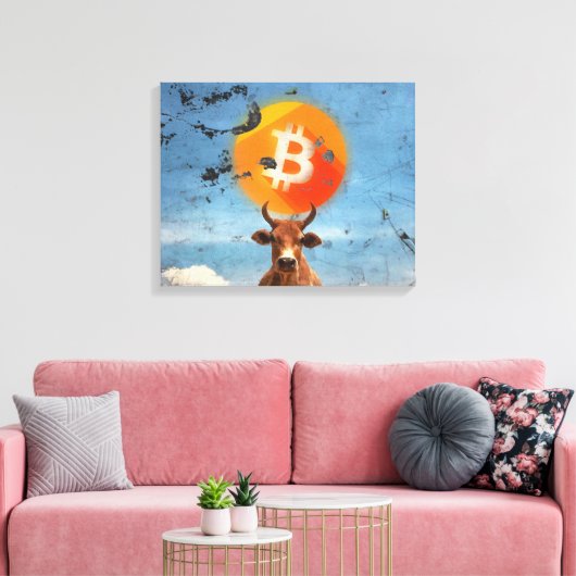 Bitcoin Resilient Bull (HD) Canvas Afdruk (Insitu (Woonkamer))