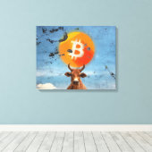 Bitcoin Resilient Bull (HD) Canvas Afdruk (Insitu (Houten vloer))