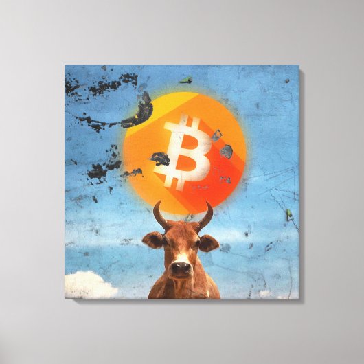 Bitcoin Resilient Bull (HD) Canvas Afdruk (Voorkant)