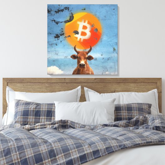 Bitcoin Resilient Bull (HD) Canvas Afdruk (Insitu (Slaapkamer))
