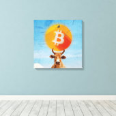 Bitcoin Resilient Bull (Vibrant HD) Canvas Afdruk (Insitu (Houten vloer))