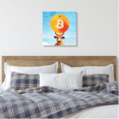 Bitcoin Resilient Bull (Vibrant HD) Canvas Afdruk (Insitu (Slaapkamer))