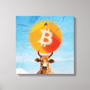Bitcoin Resilient Bull (Vibrant HD) Canvas Afdruk