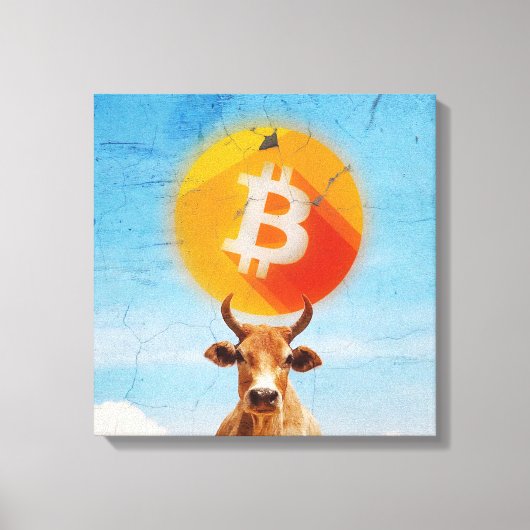 Bitcoin Resilient Bull (Vibrant HD) Canvas Afdruk (Voorkant)
