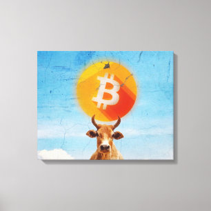 Bitcoin Resilient Bull (Vibrant HD) Canvas Afdruk