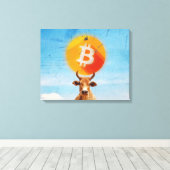 Bitcoin Resilient Bull (Vibrant HD) Canvas Afdruk (Insitu (Houten vloer))