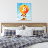 Bitcoin Resilient Bull (Vibrant HD) Canvas Afdruk (Insitu (Slaapkamer))