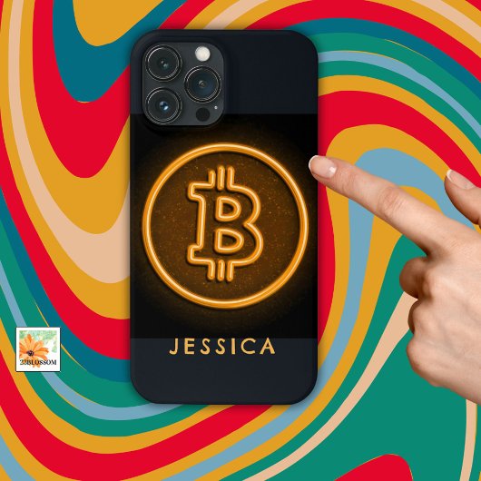 bitcoin RETRO led teken CRYPTO gepersonaliseerde g Case-Mate iPhone Case