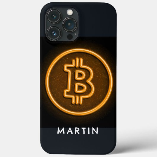 bitcoin RETRO led teken CRYPTO gepersonaliseerde g Case-Mate iPhone Case (Achterkant)