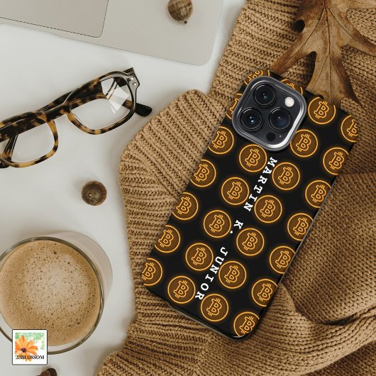 bitcoin RETRO led tekens CRYPTO gepersonaliseerde  iPhone Hoesje