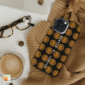 bitcoin RETRO lichtbakens CRYPTO gepersonaliseerd iPhone 13 Pro Max Hoesje